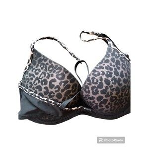 Kindly Yours Women's Bra 38C Underwire Lightly Padded Leopard